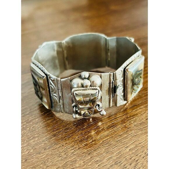 Chunky Taxco Mexico Silver 925 Bracelet - Picture 7 of 8